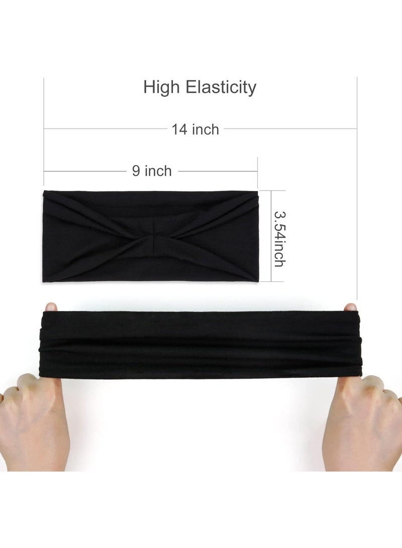 ChicAbode Workout Headbands for Women, Non Slip Sport Sweatbands, 6 Packs Wide Elastic Head Bands Hairbands for Yoga Running Fitness Gym Athletic Hair Accessories - Image 3